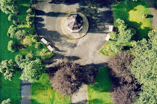 kopervik parken med lysthus sett ovenfra